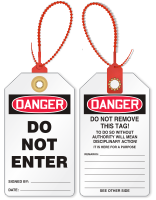 Don't Enter Loop n Lock Danger Tie Tag