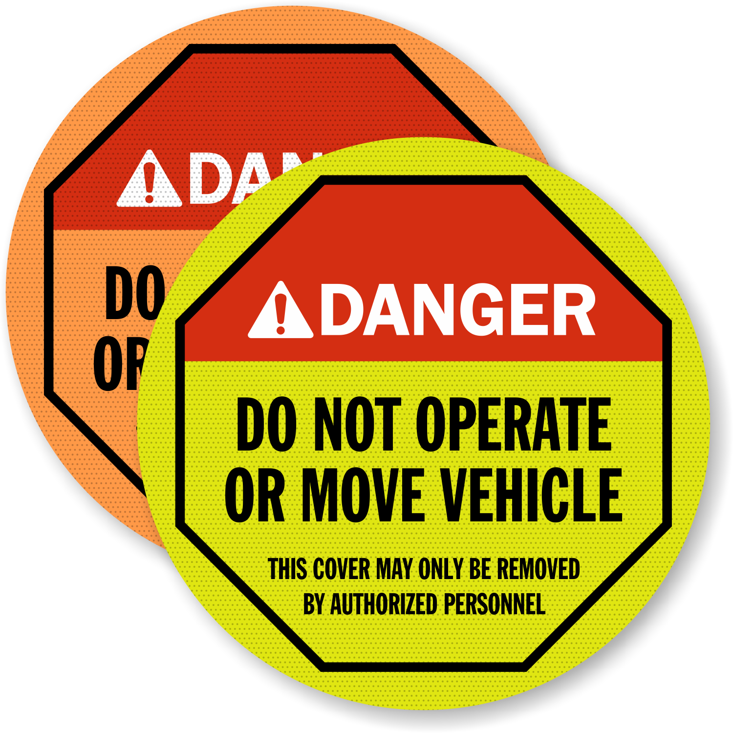 Mesh Steering Wheel Lockout Covers: Danger Do Not Operate Vehicle
