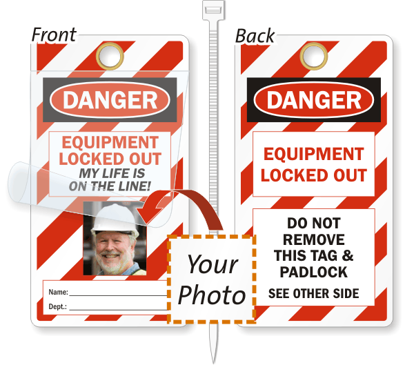 5-3/4 Length North Safety Danger Equipment Lockout 3 Width 5-3/4 Length 3 Width ELA265/3 Equipment Locked Out Styrene Tag with Reverse Side Tagger Identification 