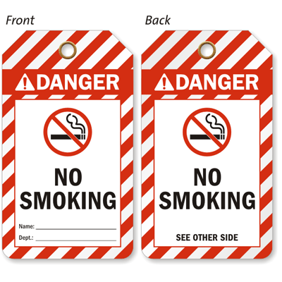 No Smoking 2-Sided Safety Tag