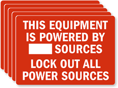 Equipment Powered By Sources Lockout Label