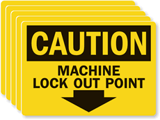 Caution Label: Machine Lockout Point