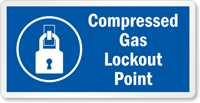 Compressed Gas Lockout Point Label