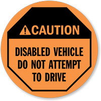 Mesh Steering Wheel Lockout Covers: Caution Disabled Vehicle Signs, SKU