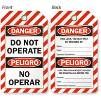 Bilingual Do Not Operate Safety Tag