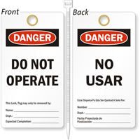 Do Not Operate / No Usar Lockout Tag