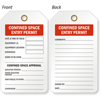 Confined Space Entry Permit Status 2-Sided Tag