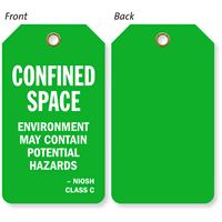 Confined Space Environment May Contain Potential Hazards Tag