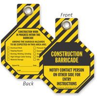 Construction Barricade Notify Contact Person Tag