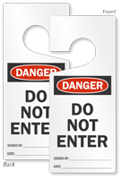 Danger Do Not Enter Lockout Door Hanger