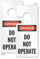 Danger Do Not Operate Lockout Door Hanger