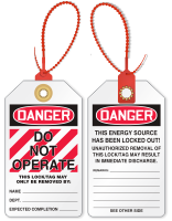 Don't Operate Loop n Lock Danger Tie Tag