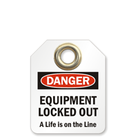Equipment Locked Out 2-Sided OSHA Danger Micro Tag